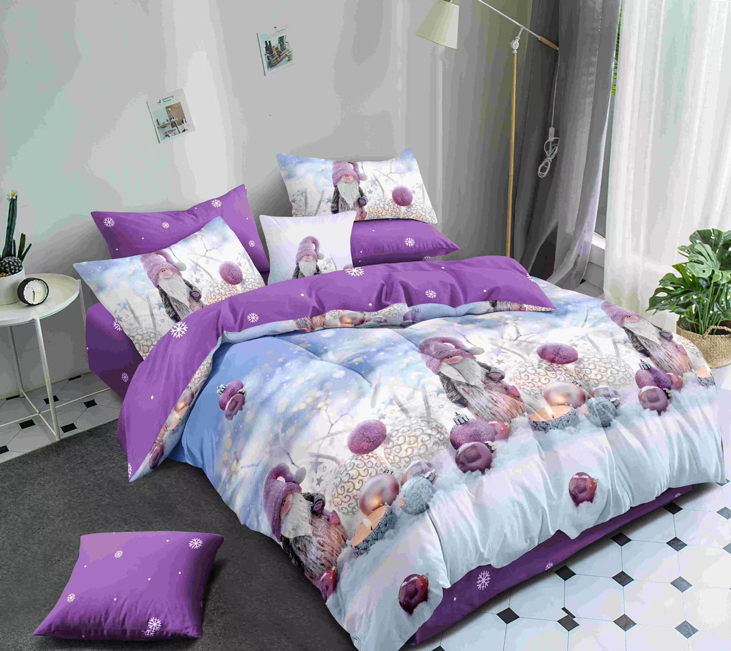 KOMPLET BOŽIĆNA POSTELJINA MINI- komplet sadrži 1kom navlaka za poplun 140x200+1jastučnica 60x80 +1jastučnica 50x50