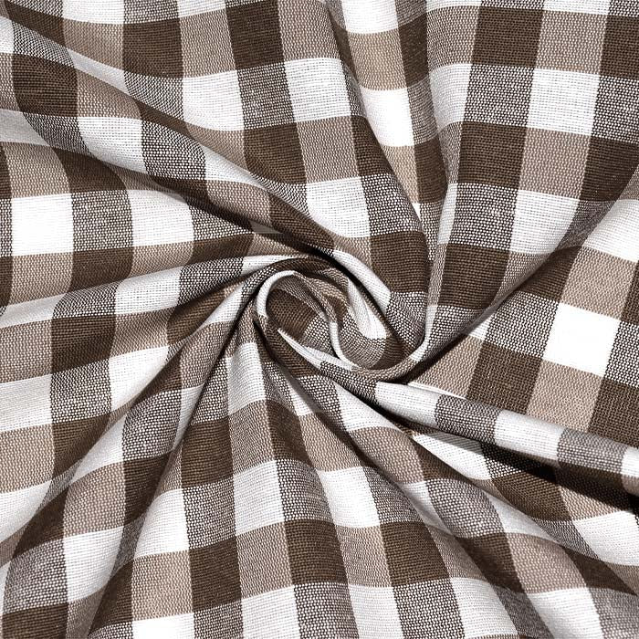 DIDI tkanina za stolnjake i dekor (M36)smeđe bijela kockice 2cm