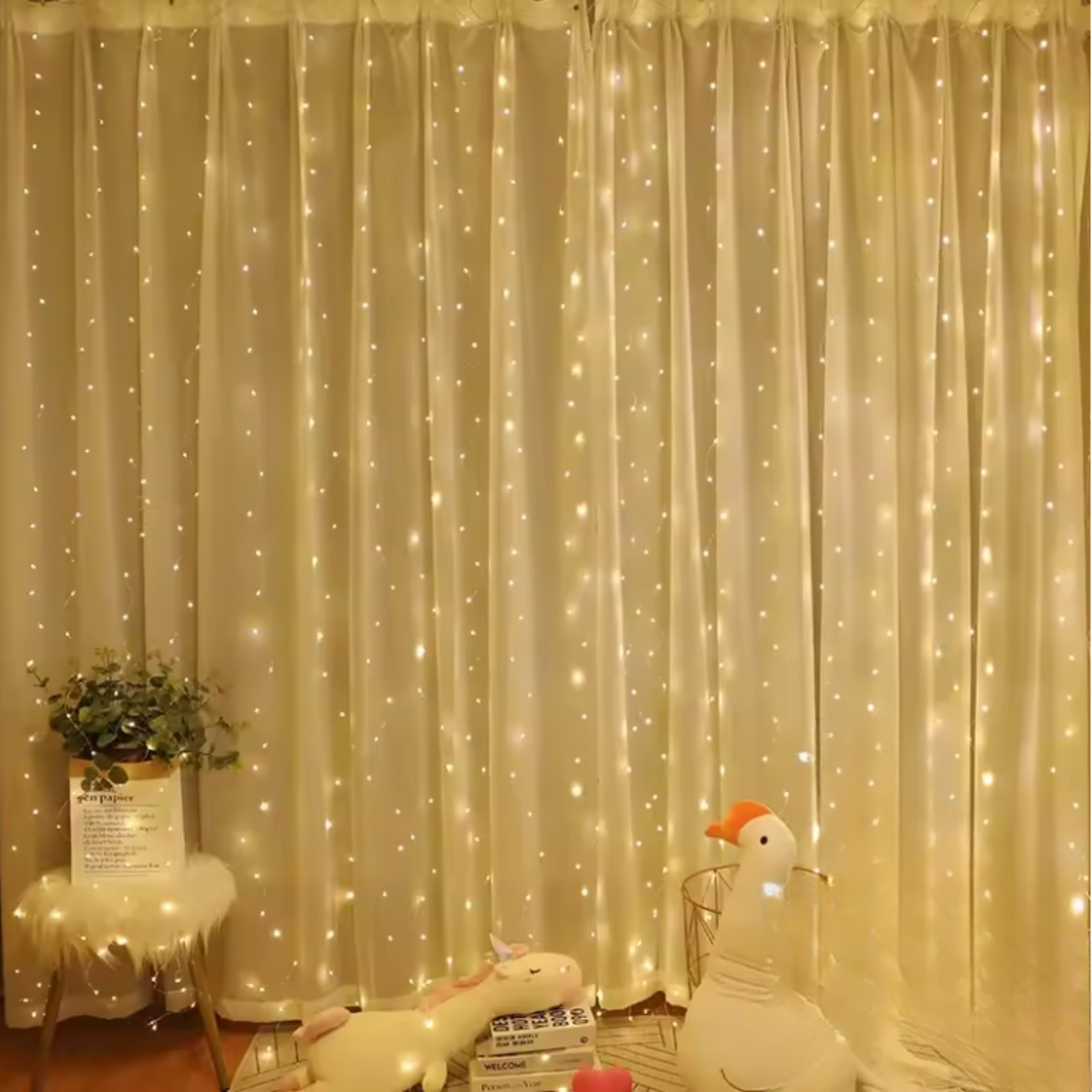 LED Zavjesa  za prozor sa vješalicama i daljinskim 3X3M