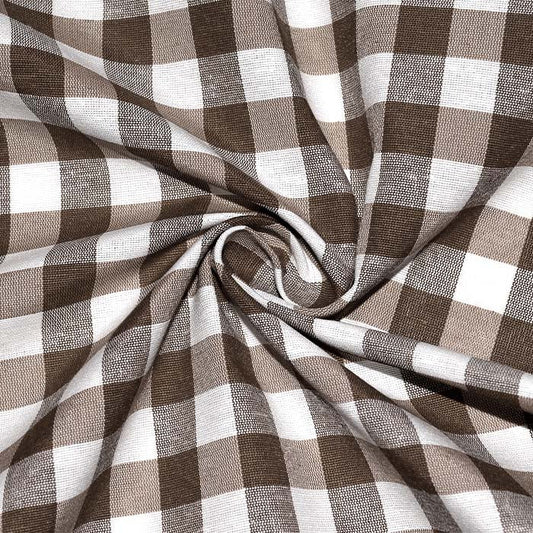 DIDI tkanina za stolnjake i dekor (M36)smeđe bijela kockice 2cm