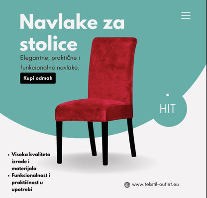 Navlake za stolice PLIŠ (br.11111)crvene