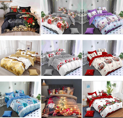KOMPLET BOŽIĆNA POSTELJINA MINI- komplet sadrži 1kom  navlaka za poplun 140x200+1jastučnica 60x80 +1jastučnica 50x50